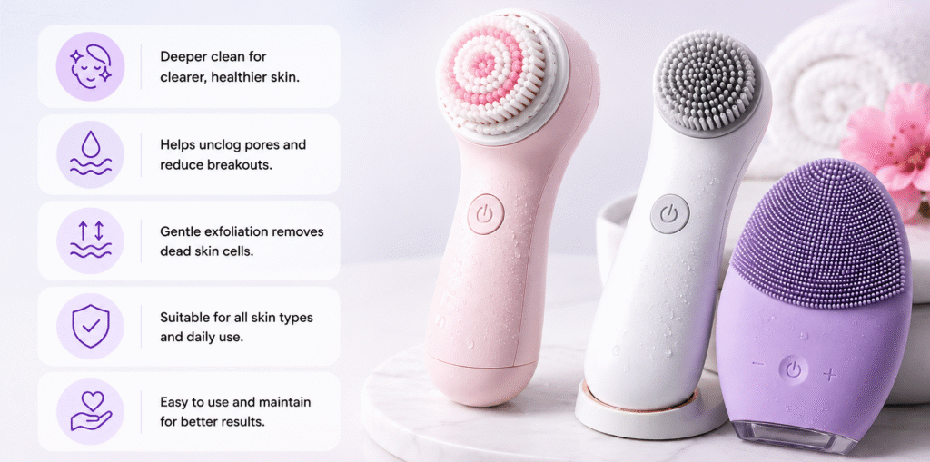 Budget facial cleansing brushes with massage and cleansing features